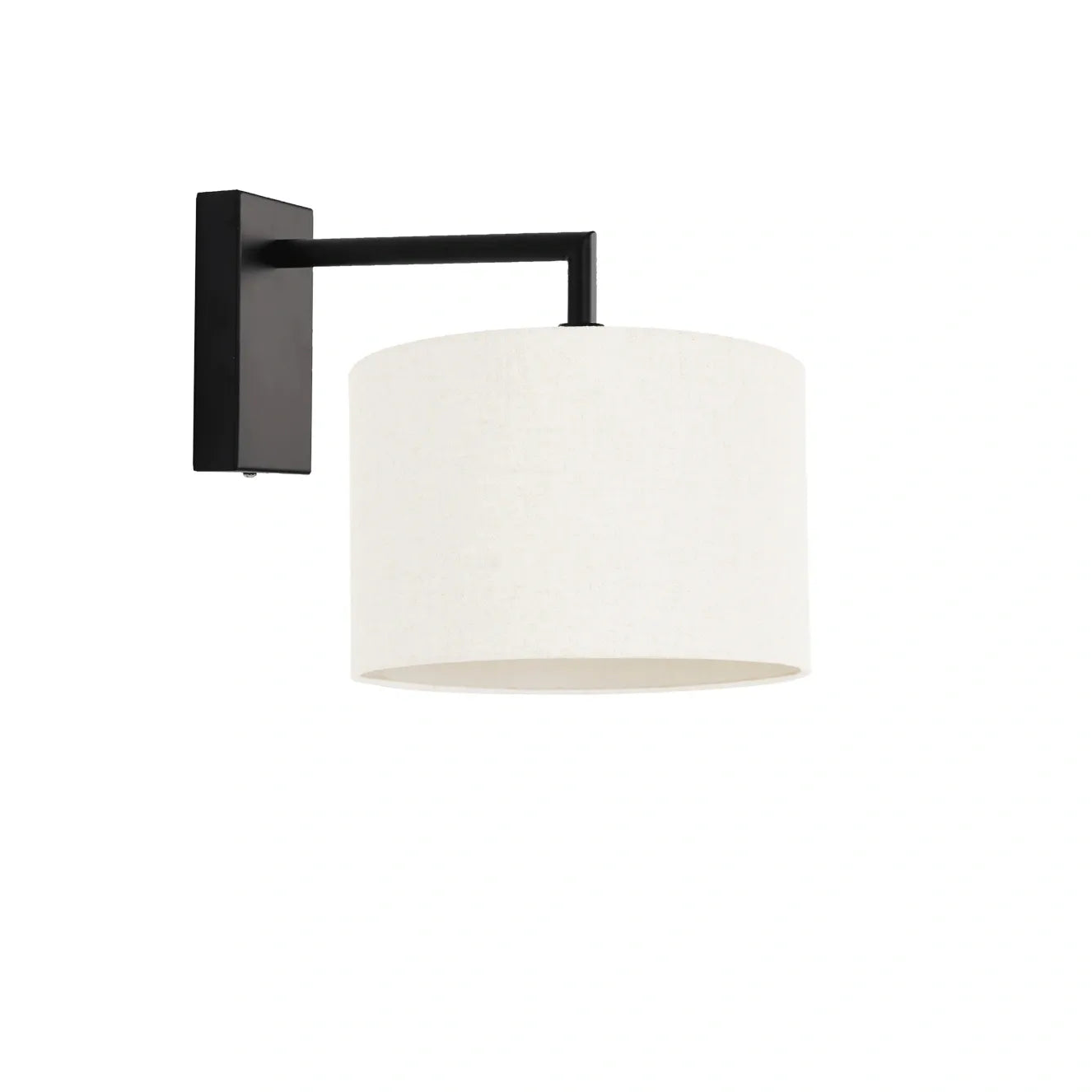 Murano Black Wall Light with Woven Hand Made Fabric Shade