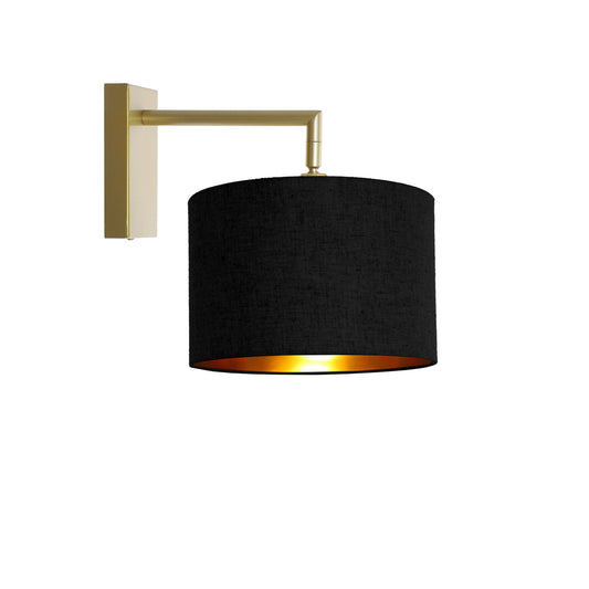 Murano Gold Wall Light with Woven Hand Made Fabric Shade
