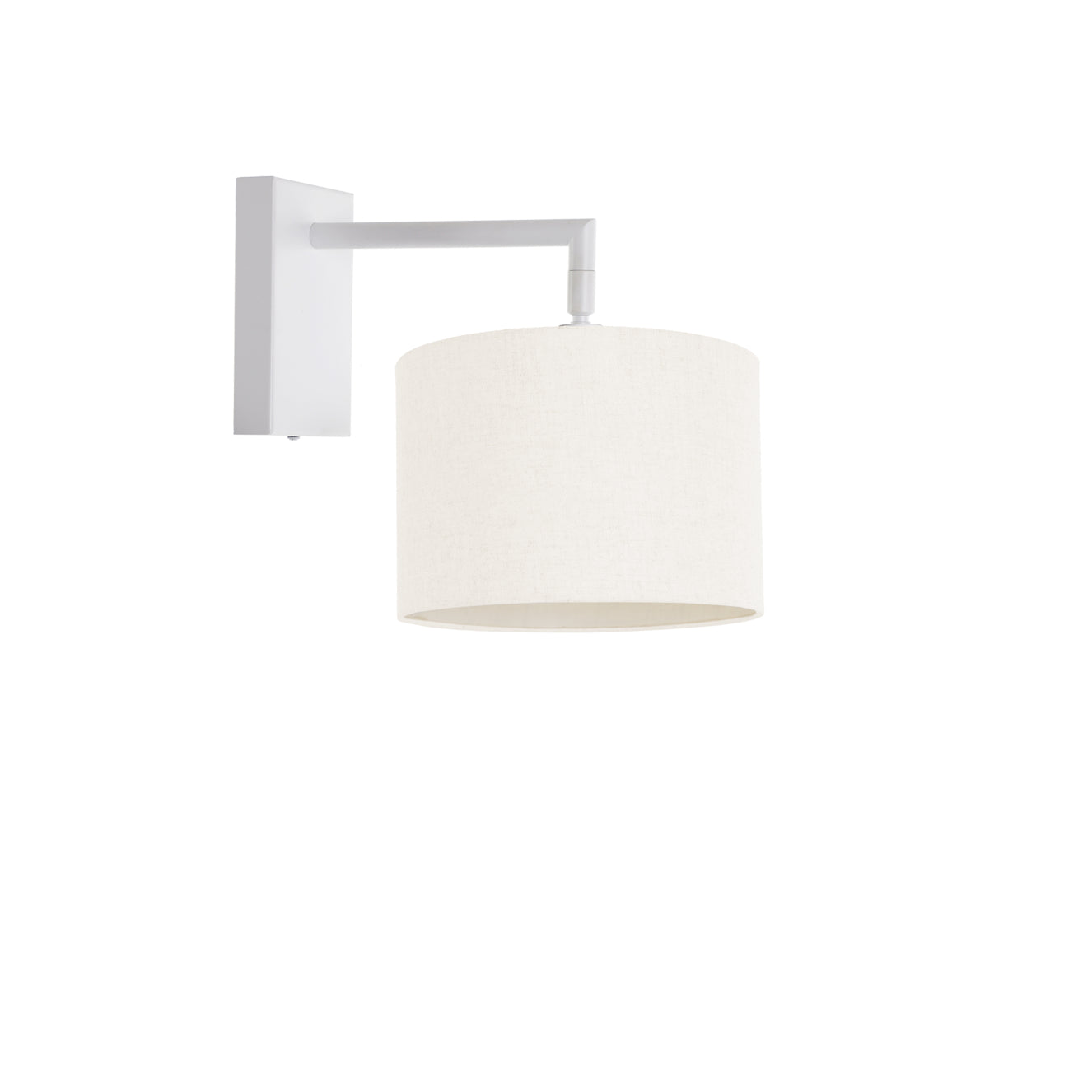 Murano White Wall Light with Woven Hand Made Fabric Shade