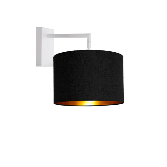 Murano White Wall Light with Woven Hand Made Fabric Shade