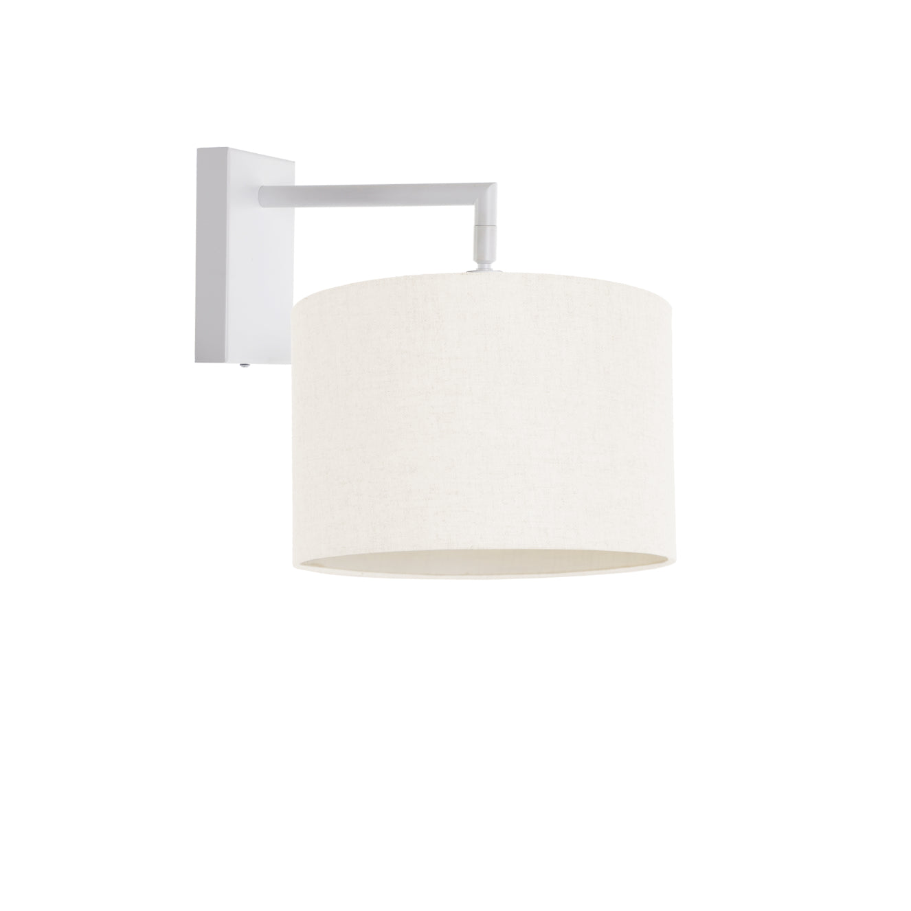 Murano White Wall Light with Woven Hand Made Fabric Shade