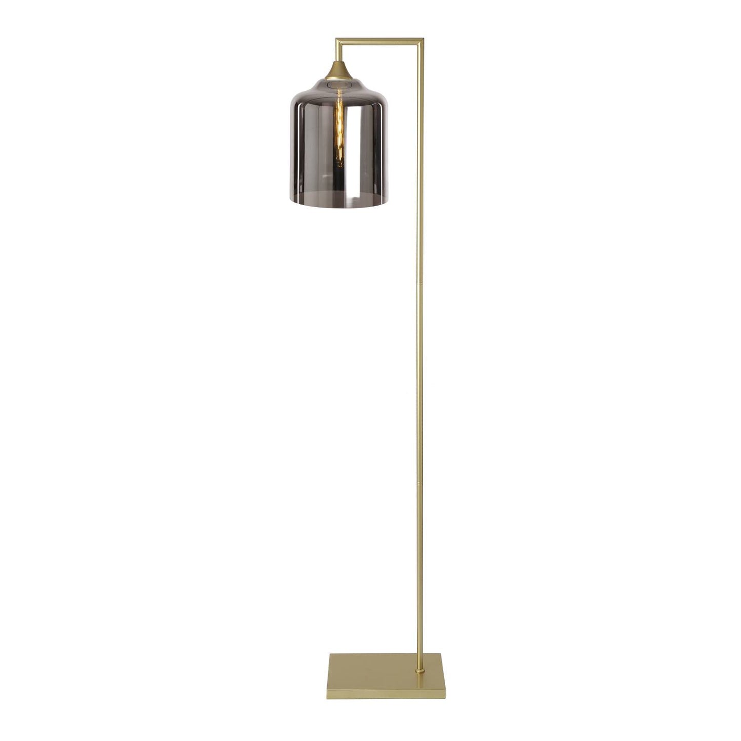 Murano Gold Floor Lamp with Large Cylinder Glass Shade