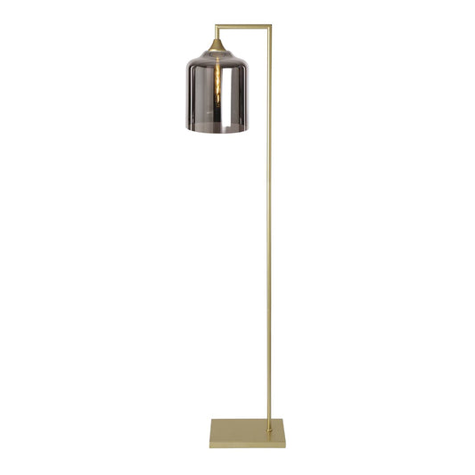 Murano Gold Floor Lamp with Large Cylinder Glass Shade