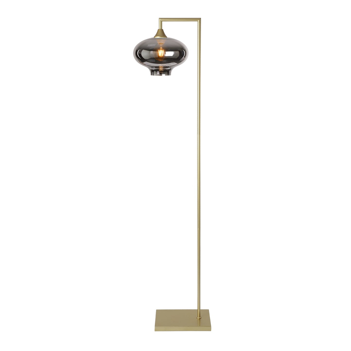 Murano Gold Floor Lamp with Teardrop Glass Shade