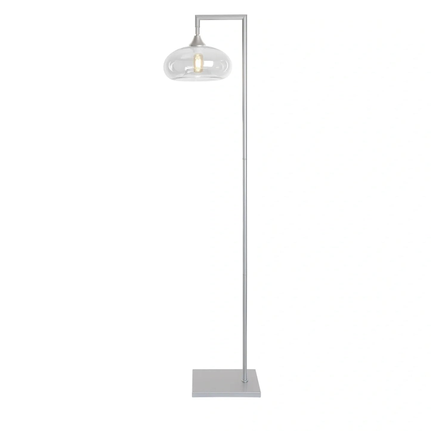 Murano Silver Floor Lamp with Mushroom Glass Shade