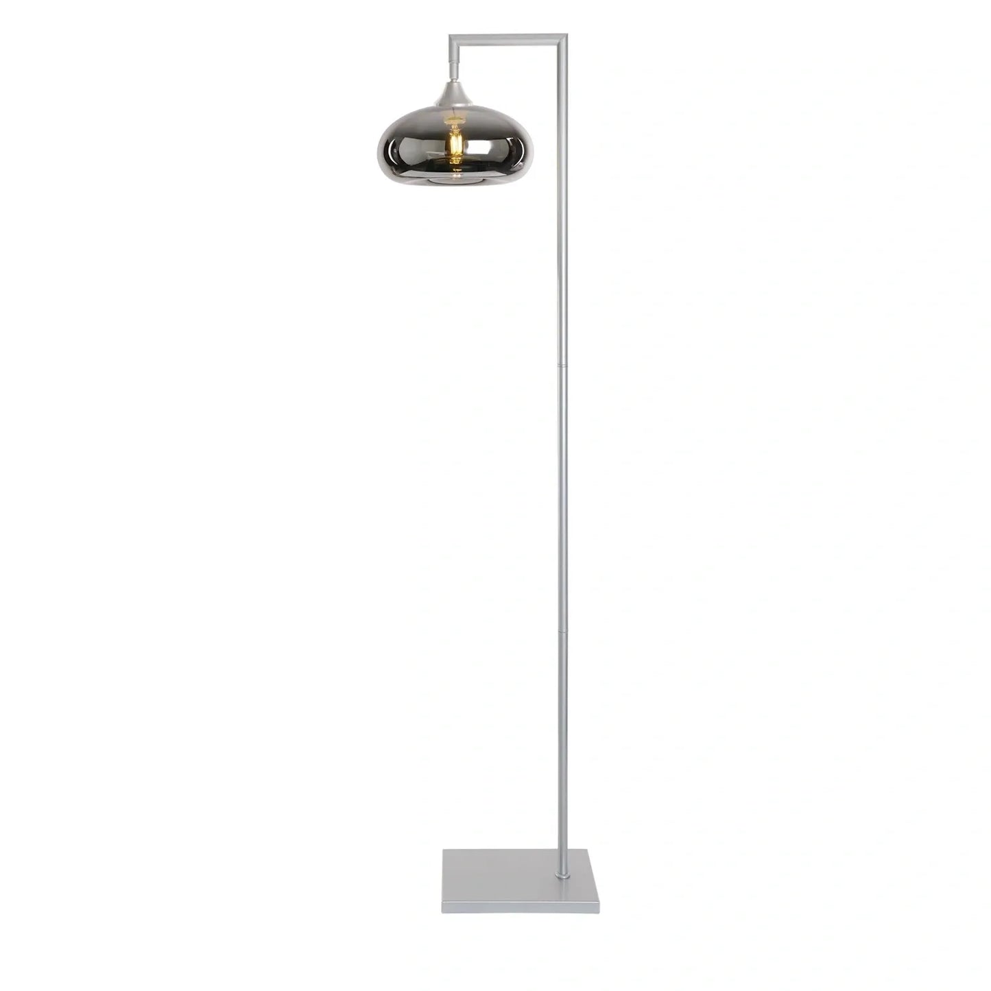 Murano Silver Floor Lamp with Mushroom Glass Shade