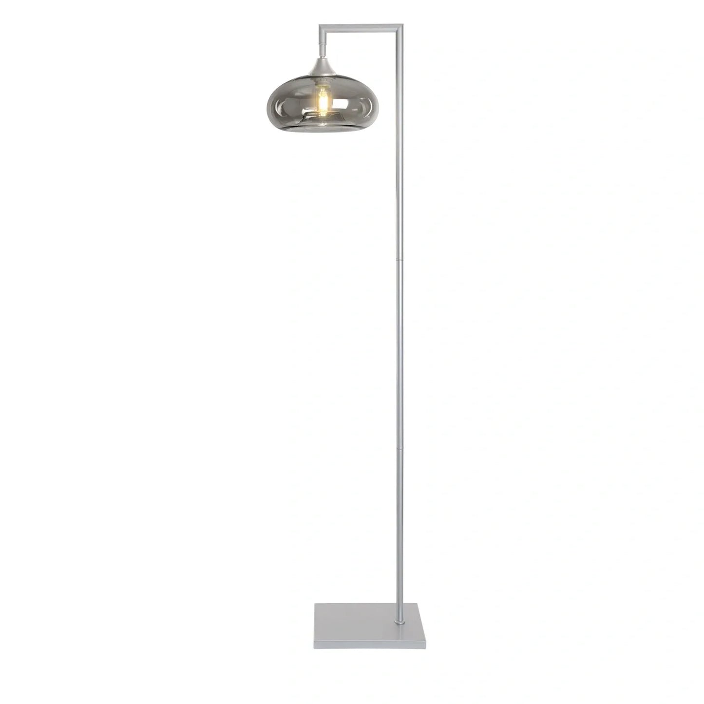 Murano Silver Floor Lamp with Mushroom Glass Shade