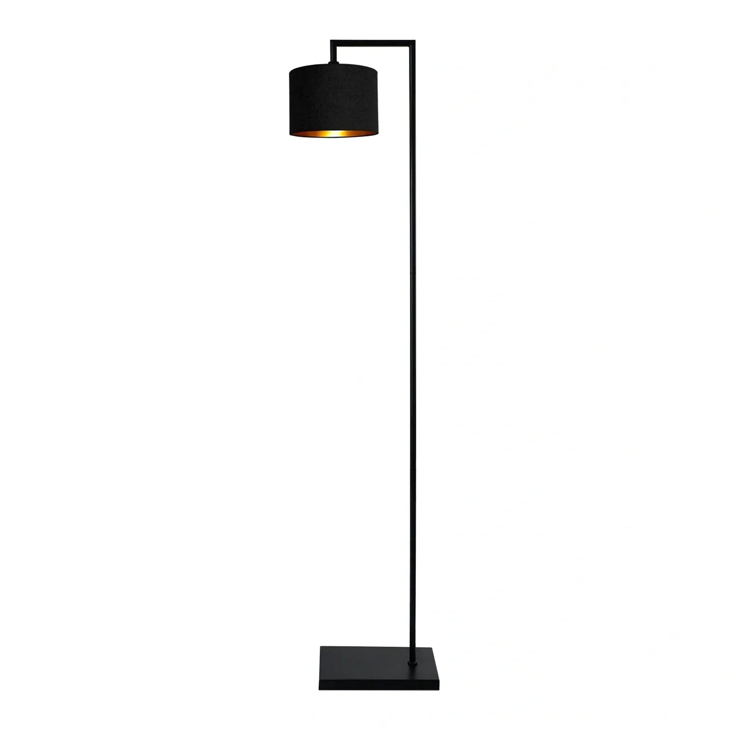 Murano Black Floor Lamp with Woven Small Hand Made fabric Shade