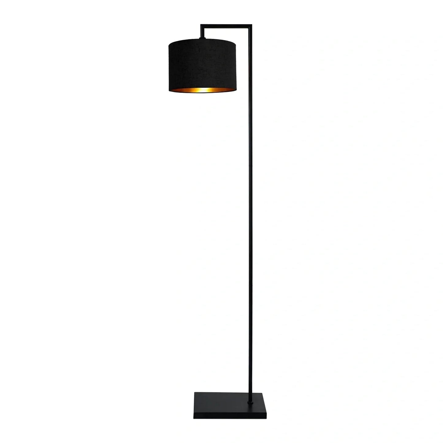 Murano Black Floor Lamp with Woven Large Hand Made fabric Shade