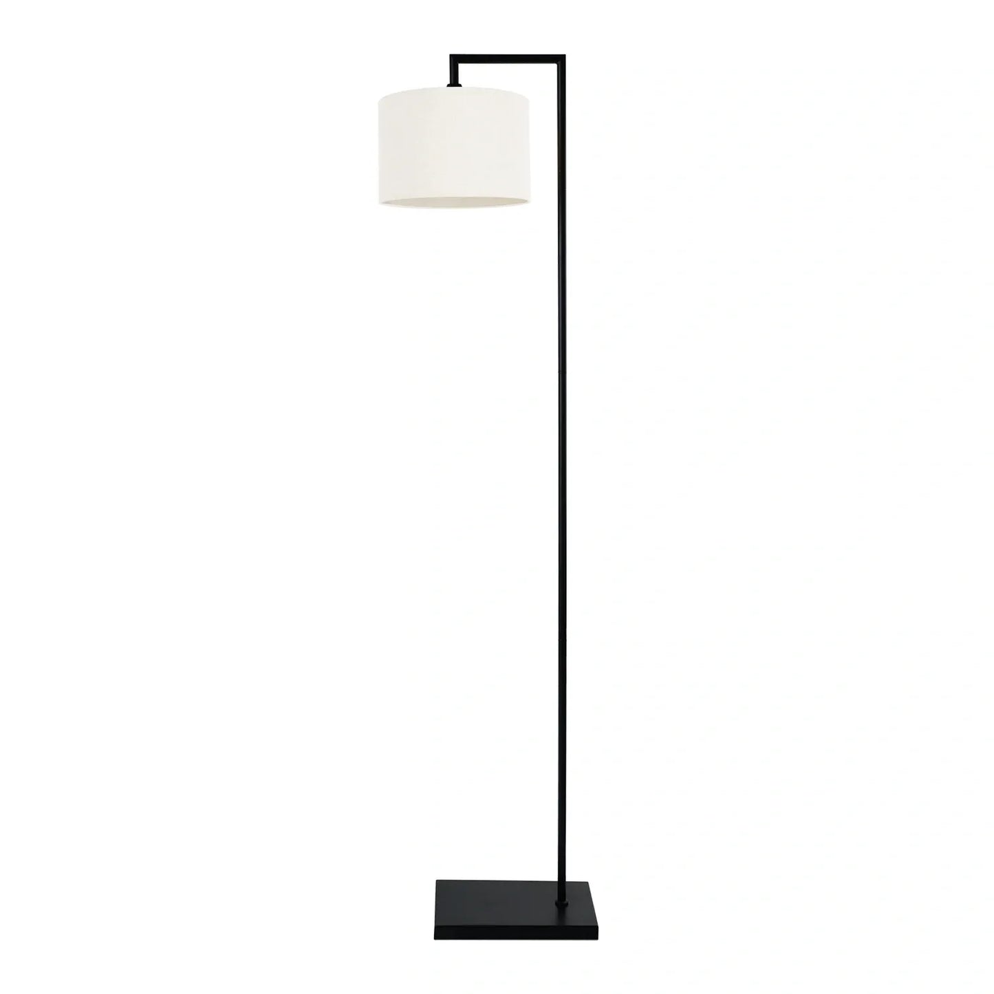 Murano Black Floor Lamp with Woven Large Hand Made fabric Shade