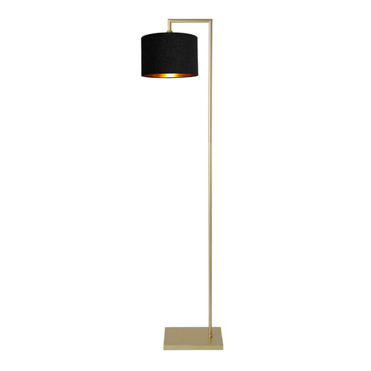 Murano Gold Floor Lamp with Woven Large Hand Made fabric Shade