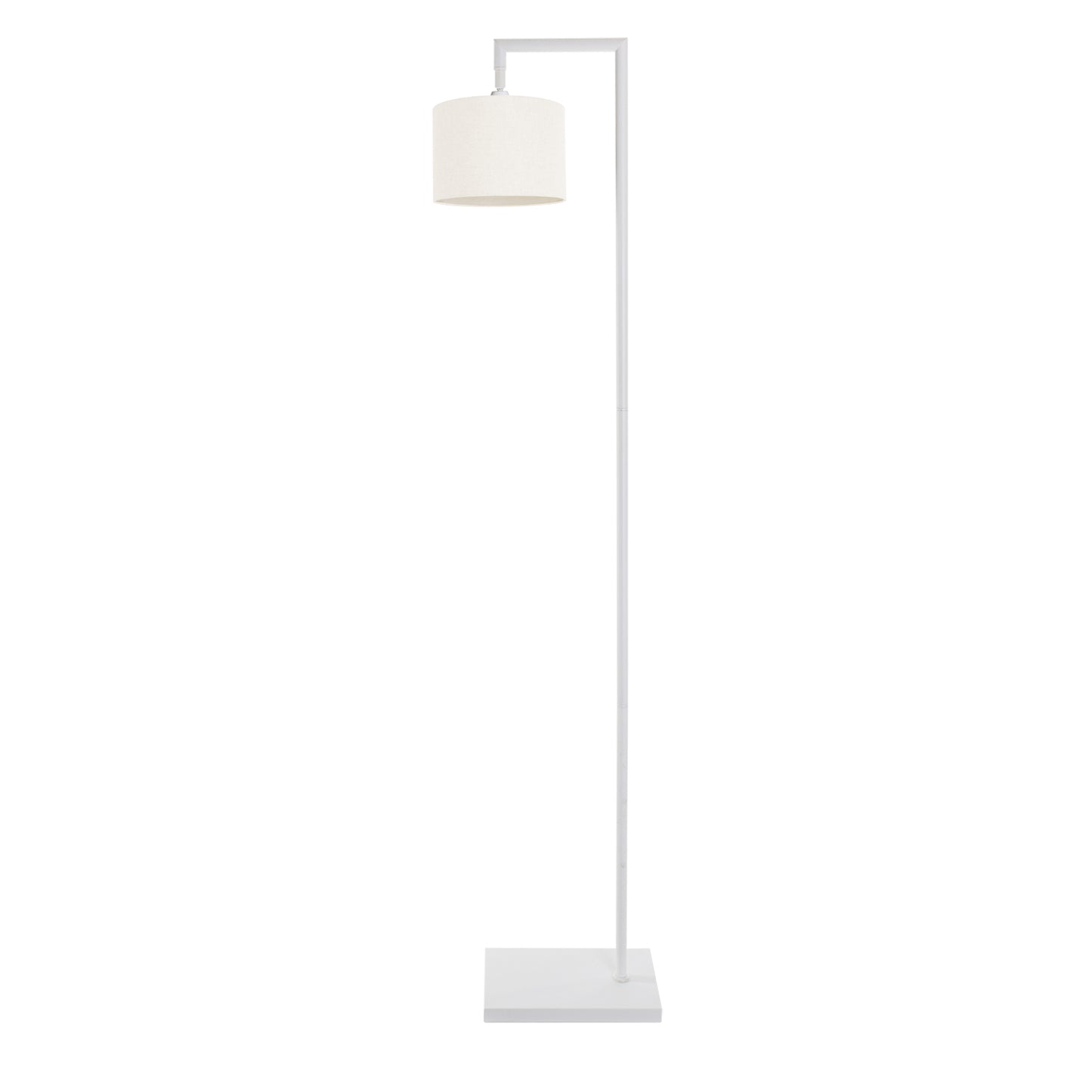 Murano White Floor Lamp with Woven Small Hand Made fabric Shade