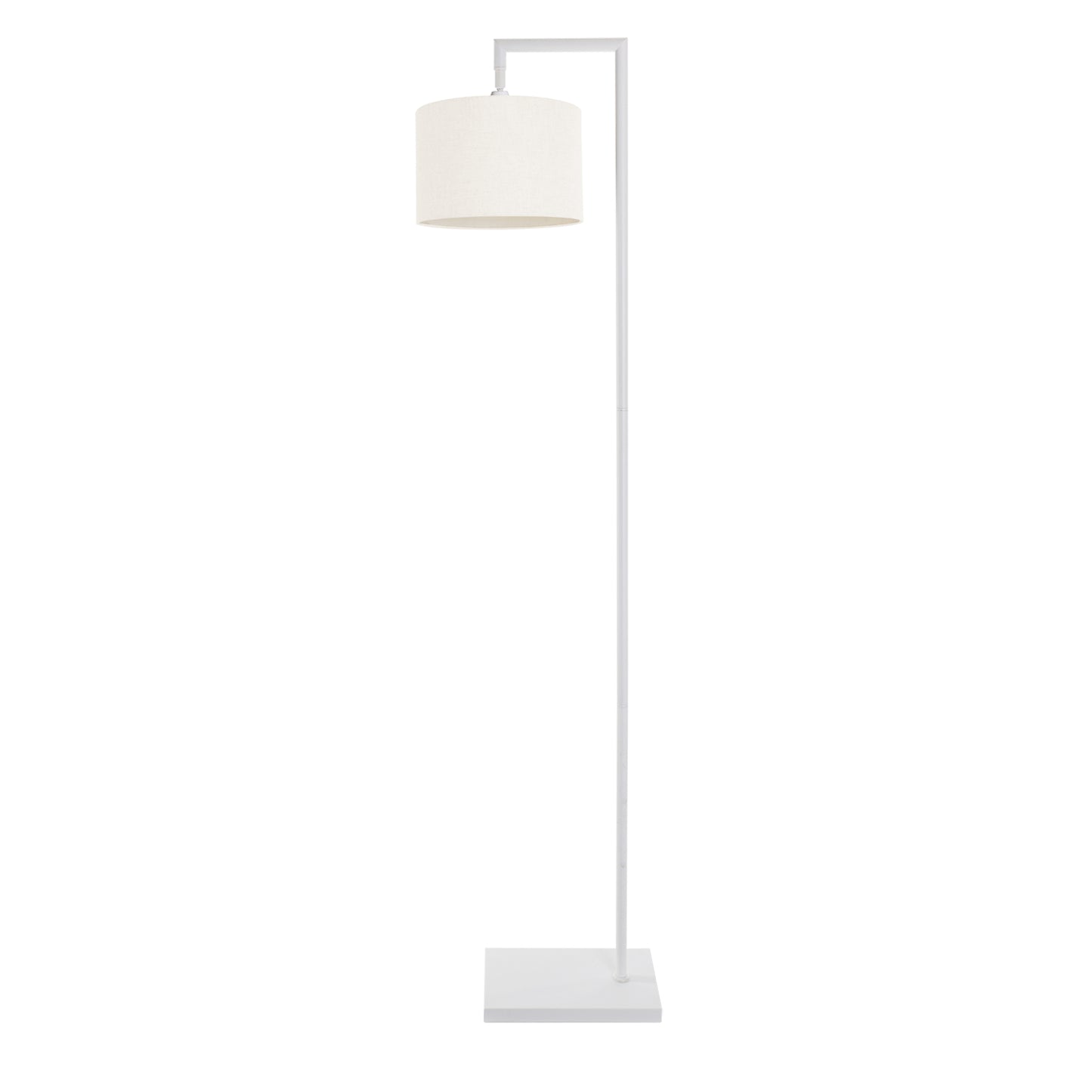 Murano White Floor Lamp with Woven Large Hand Made fabric Shade