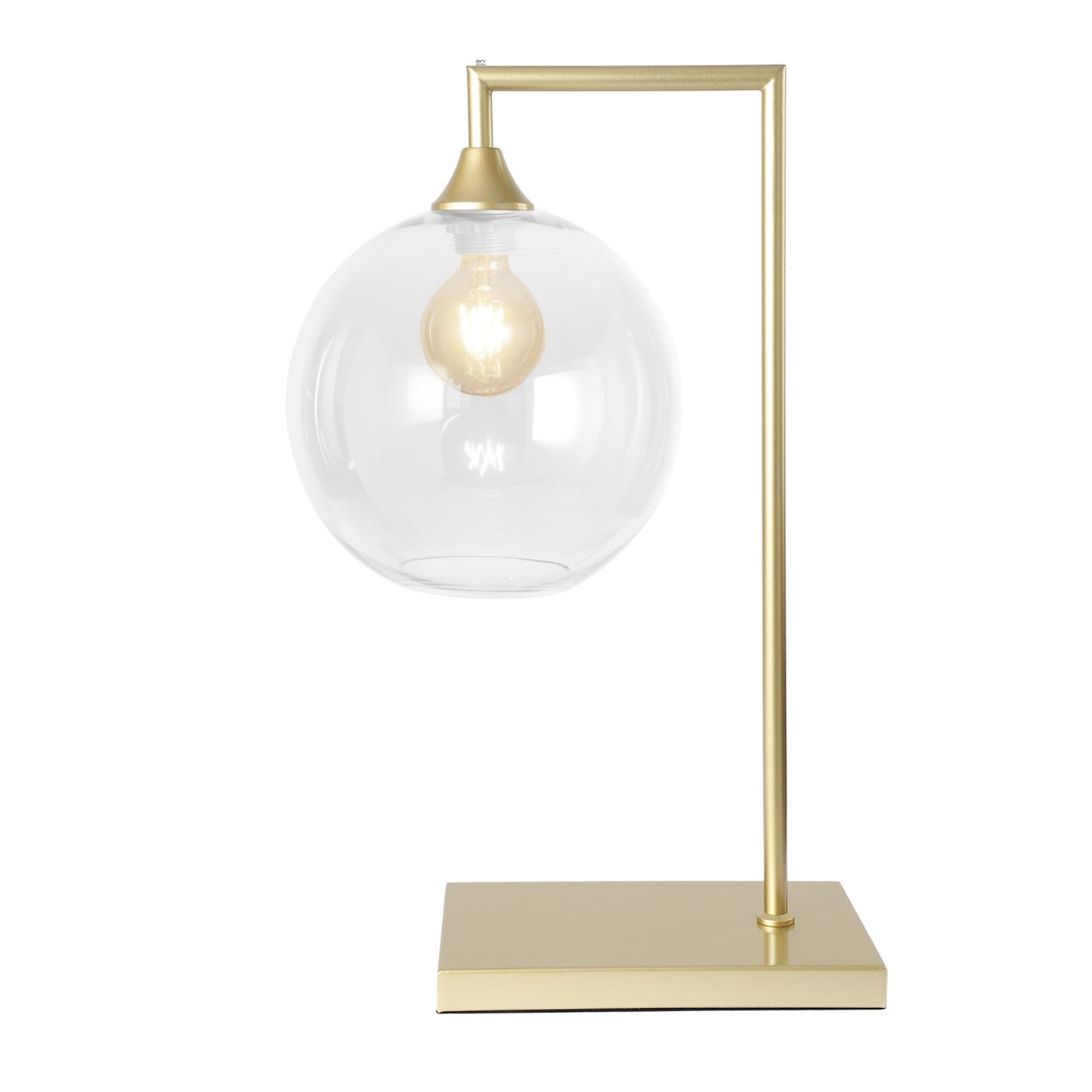 Murano Large Gold Table Lamp with Globe Glass Shade