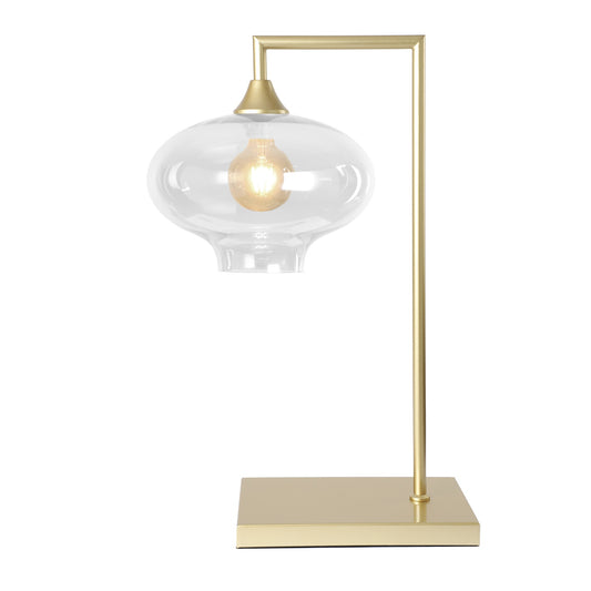 Murano Large Gold Table Lamp with Teardrop Glass Shade