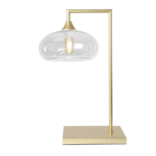 Murano Large Gold Table Lamp with Mushroom Glass Shade