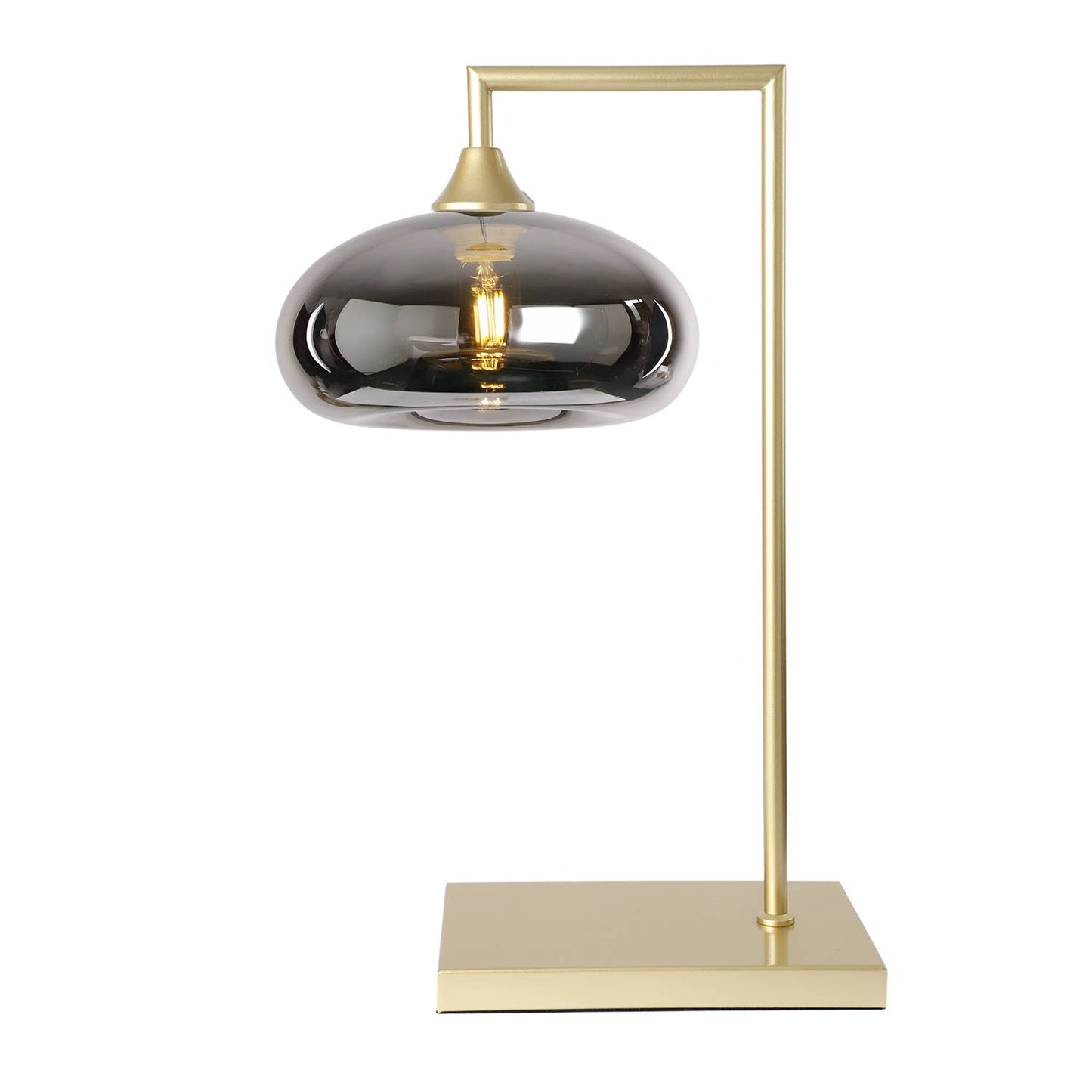 Murano Large Gold Table Lamp with Mushroom Glass Shade