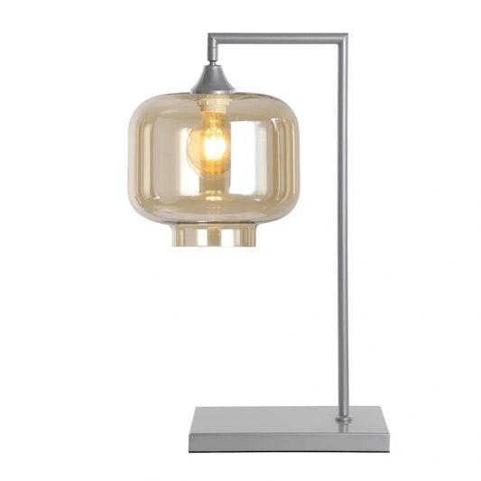 Murano Silver Table Lamp with Round Glass Shade