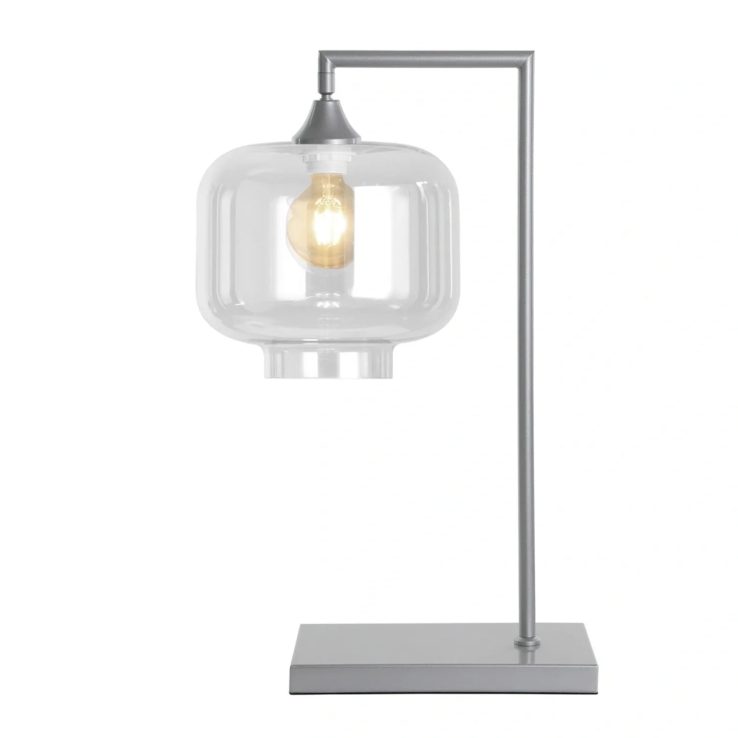 Murano Silver Table Lamp with Round Glass Shade