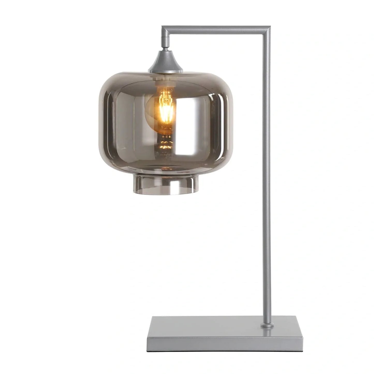 Murano Silver Table Lamp with Round Glass Shade