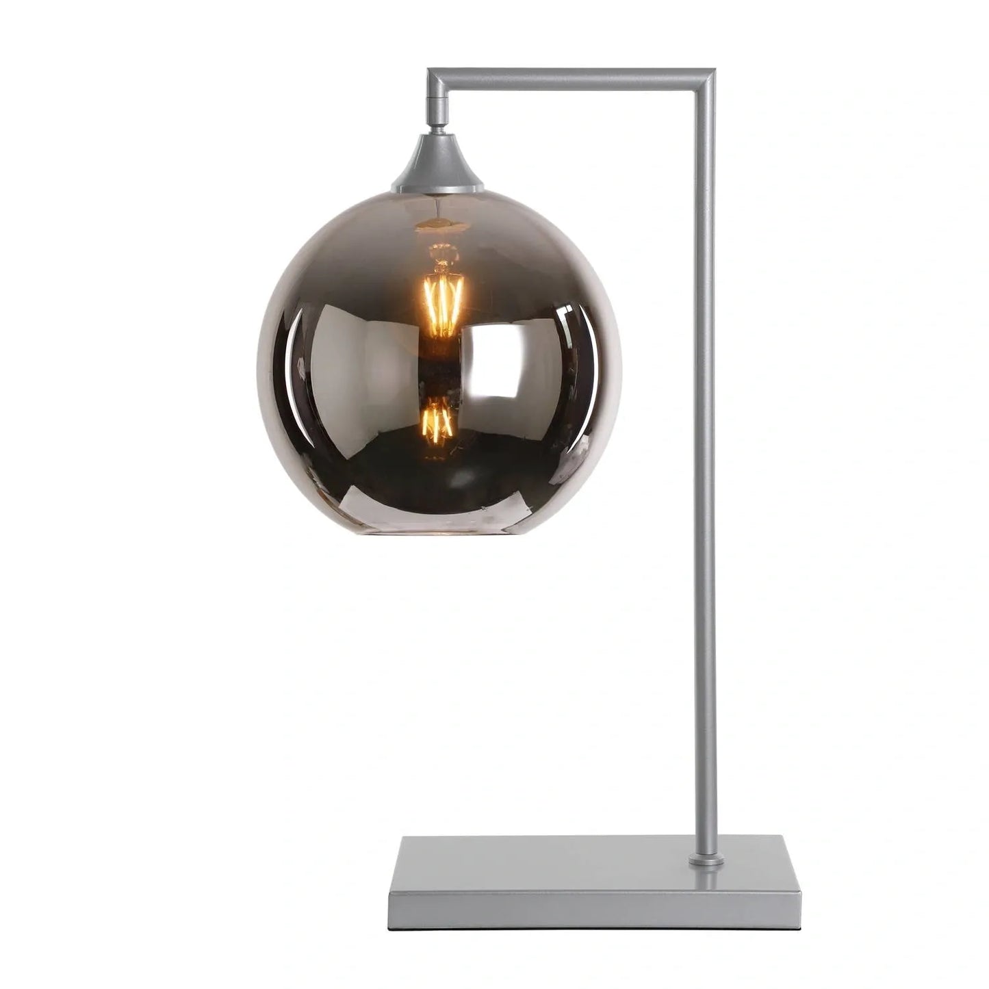 Murano Silver Table Lamp with Globe Glass Shade