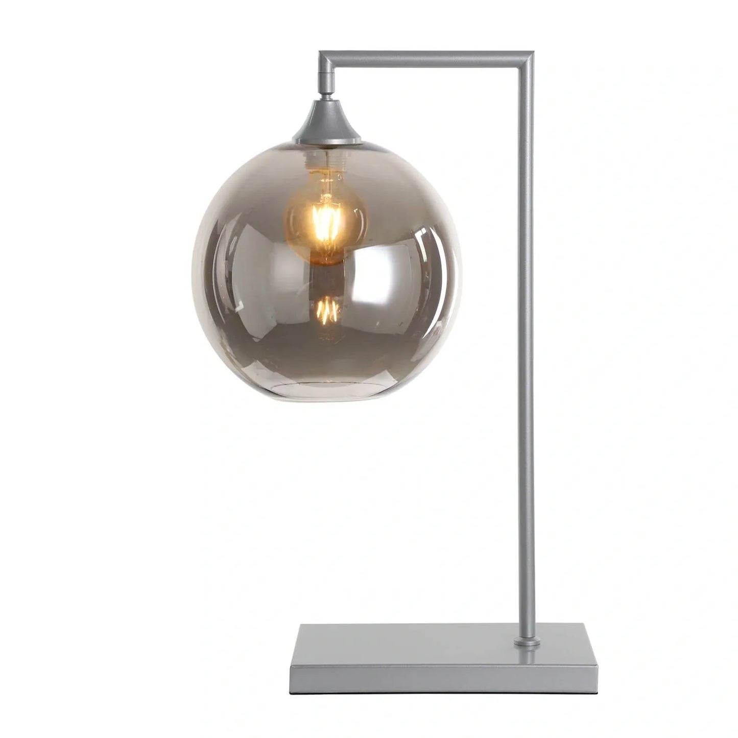 Murano Silver Table Lamp with Globe Glass Shade