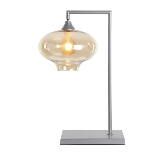 Murano Silver Table Lamp with Teardrop Glass Shade