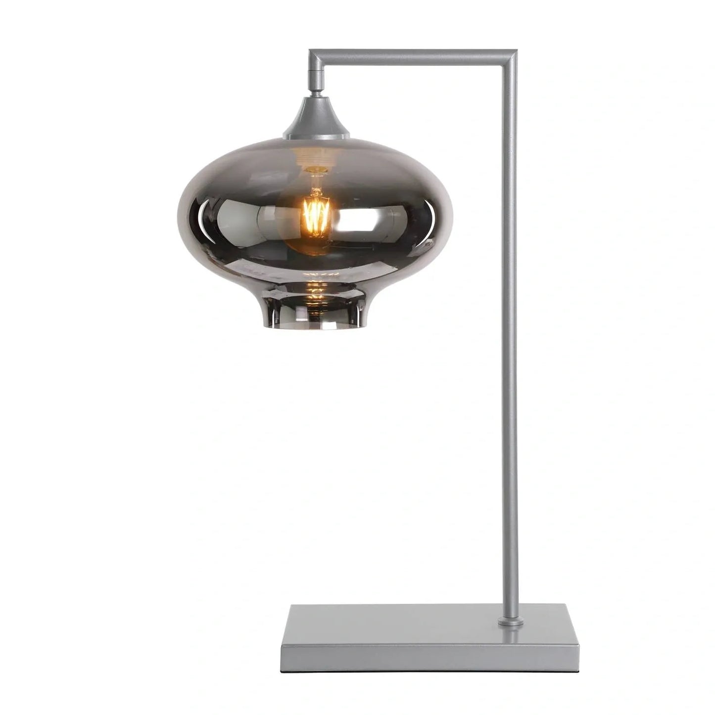 Murano Silver Table Lamp with Teardrop Glass Shade