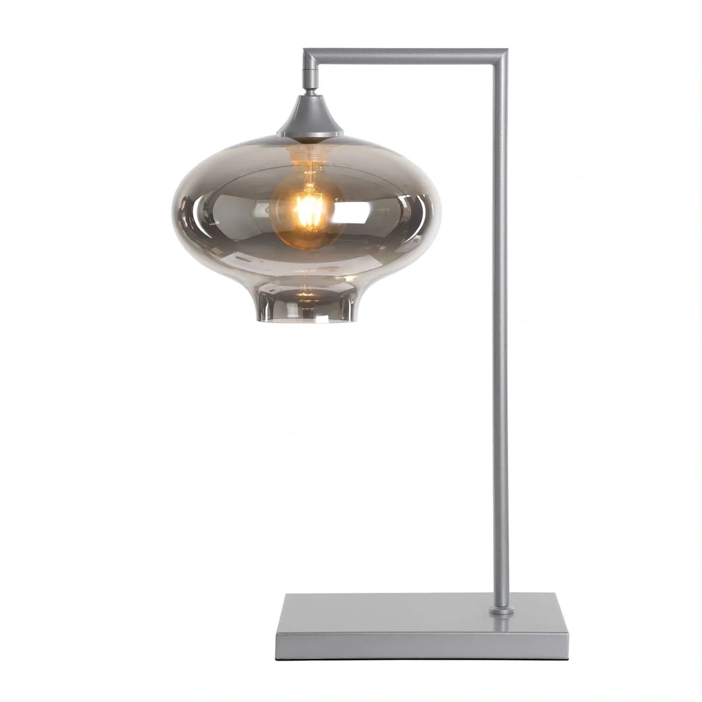 Murano Silver Table Lamp with Teardrop Glass Shade