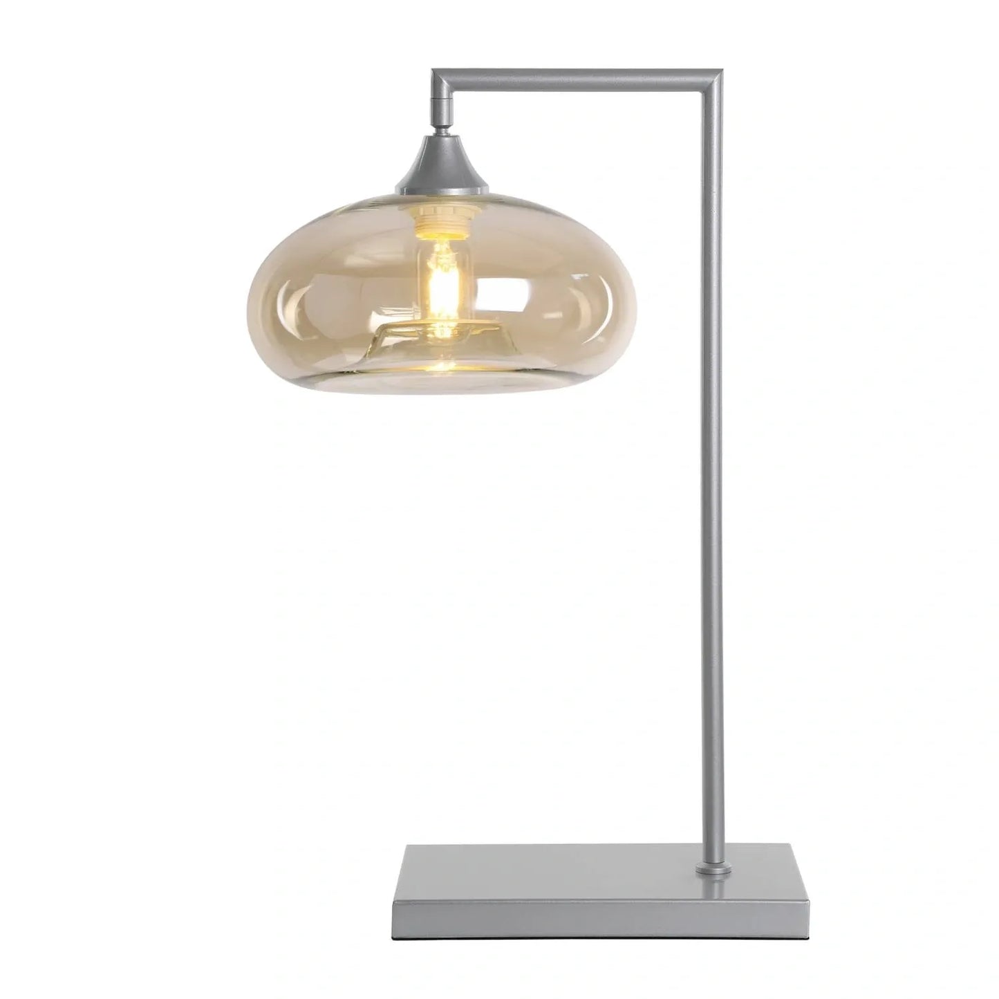 Murano Silver Table Lamp with Mushroom Glass Shade