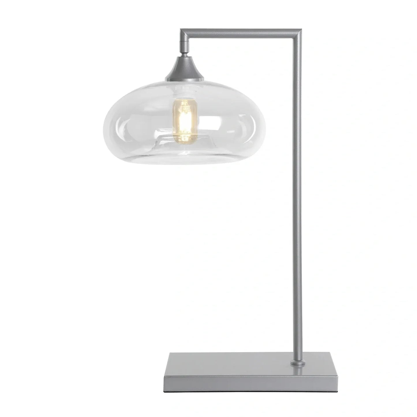 Murano Silver Table Lamp with Mushroom Glass Shade