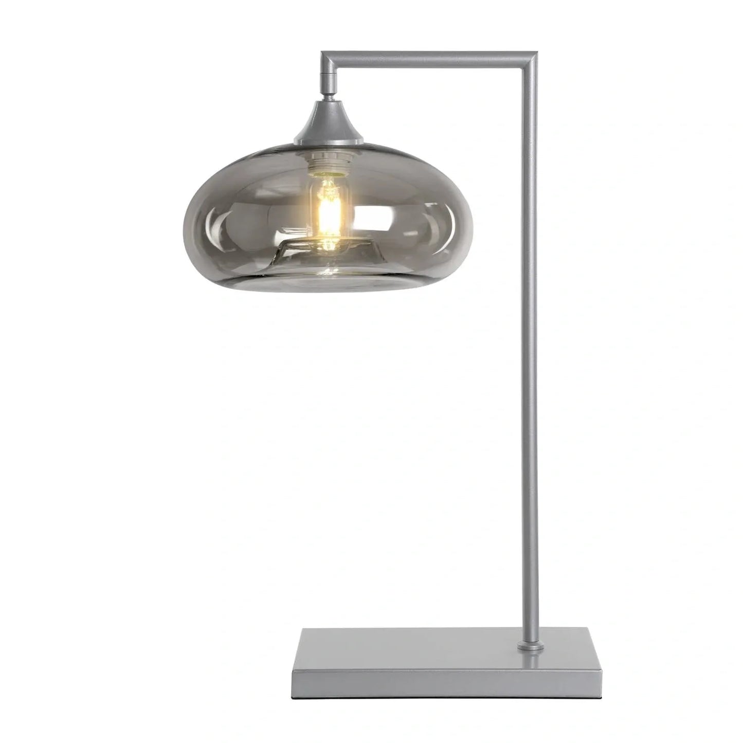 Murano Silver Table Lamp with Mushroom Glass Shade