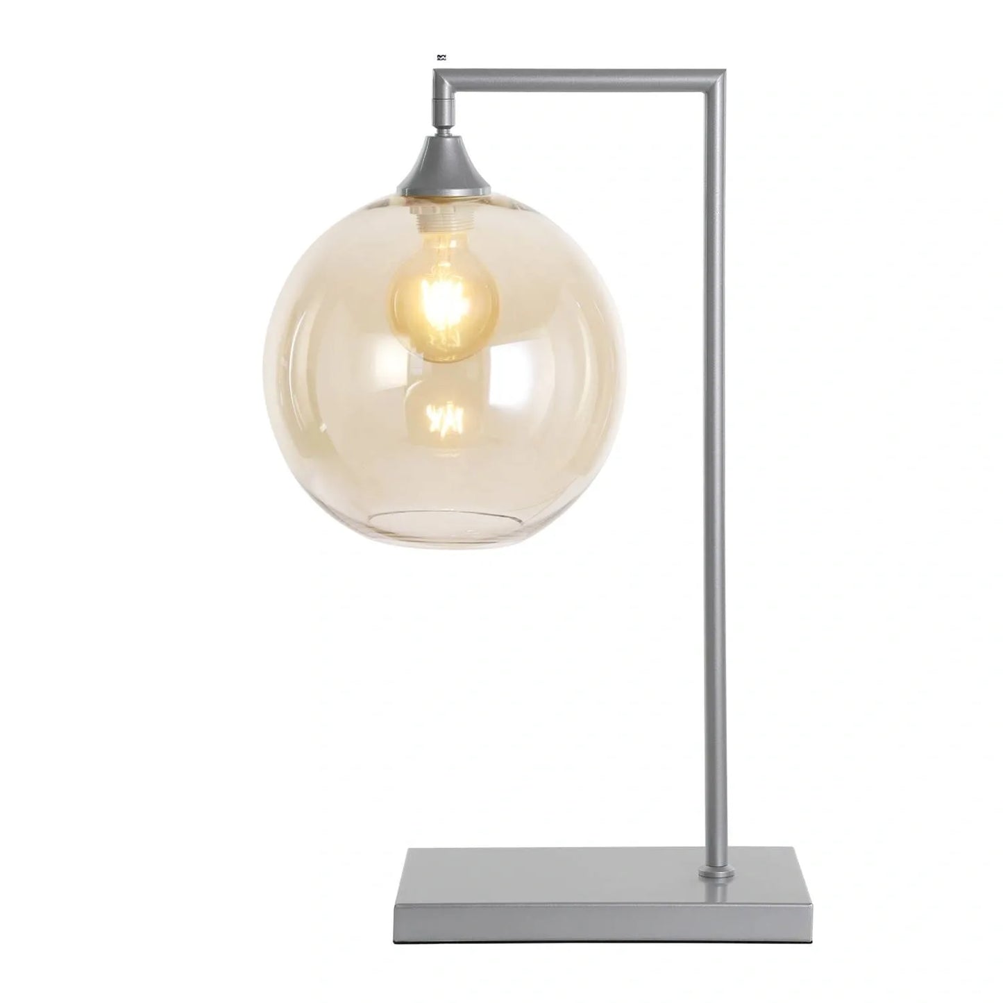Murano Silver Table Lamp with Globe Glass Shade