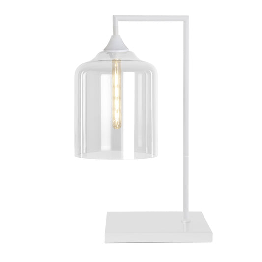 Murano Large White Table Lamp with Glass Shade