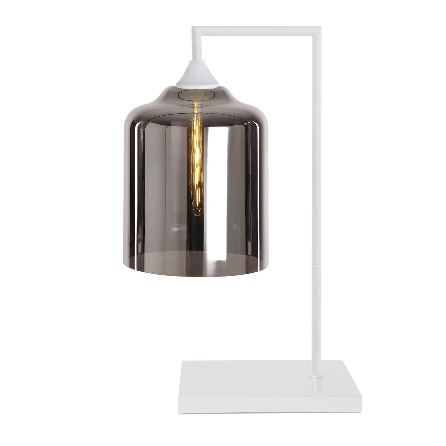 Murano Large White Table Lamp with Glass Shade