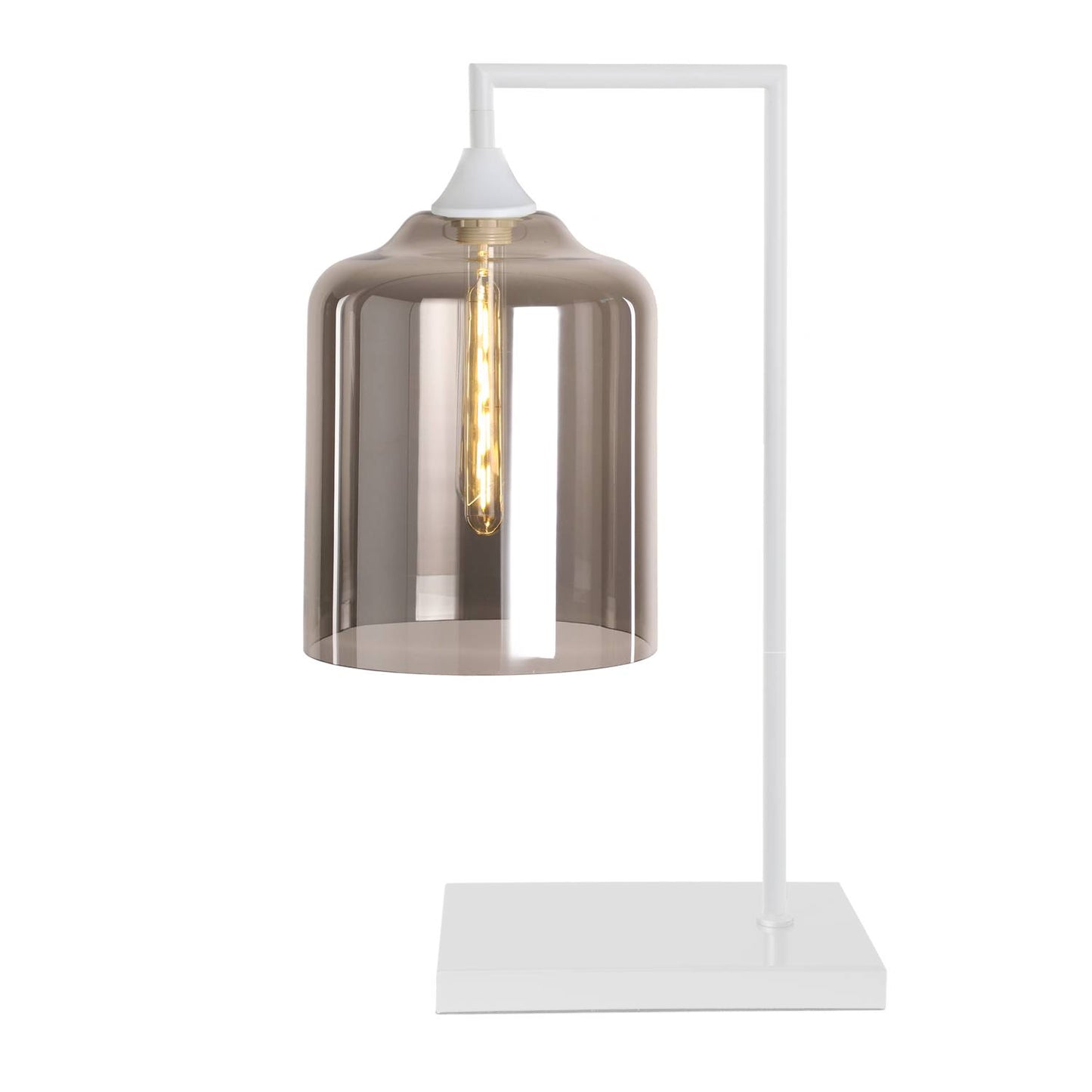 Murano Large White Table Lamp with Glass Shade