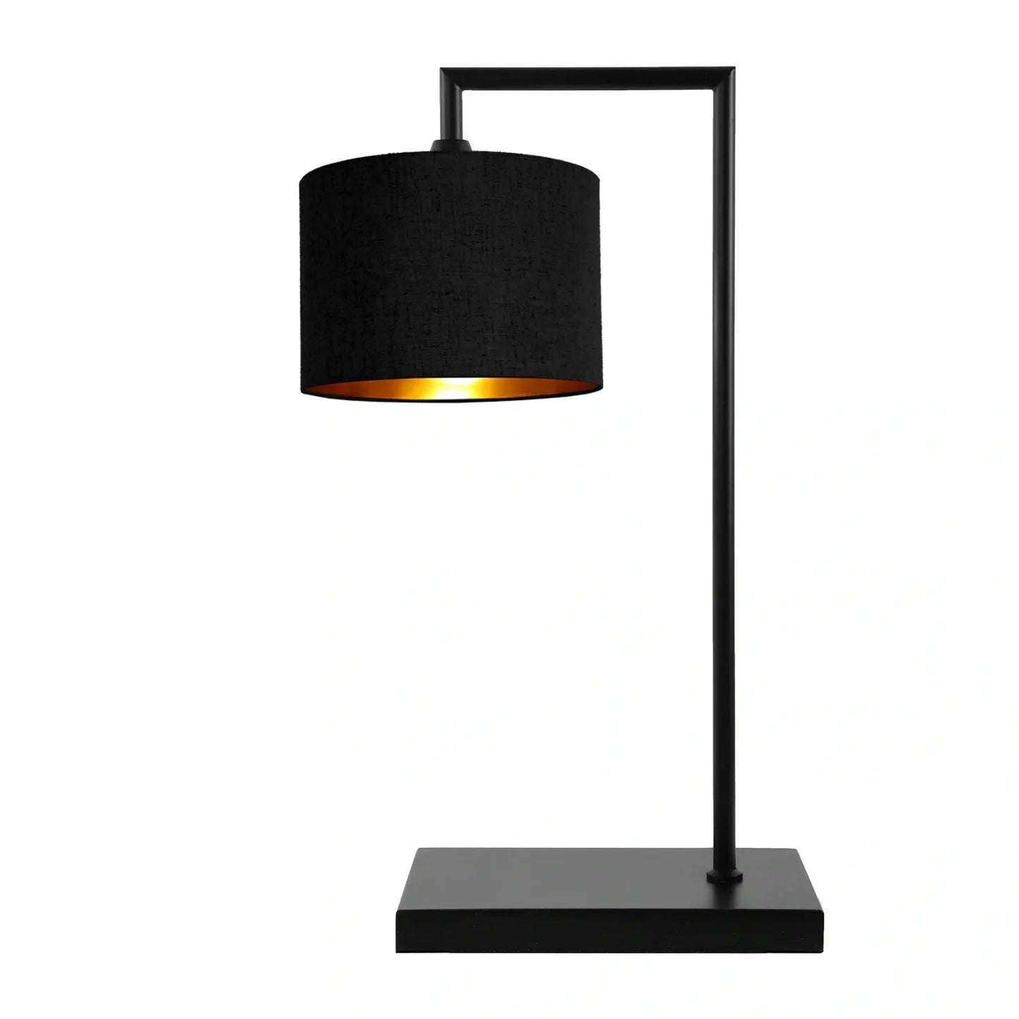 Murano Large Black Table Lamp with Woven Hand Made Fabric Shade