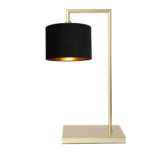 Murano Large Gold Table Lamp with Woven Hand Made Fabric Shade