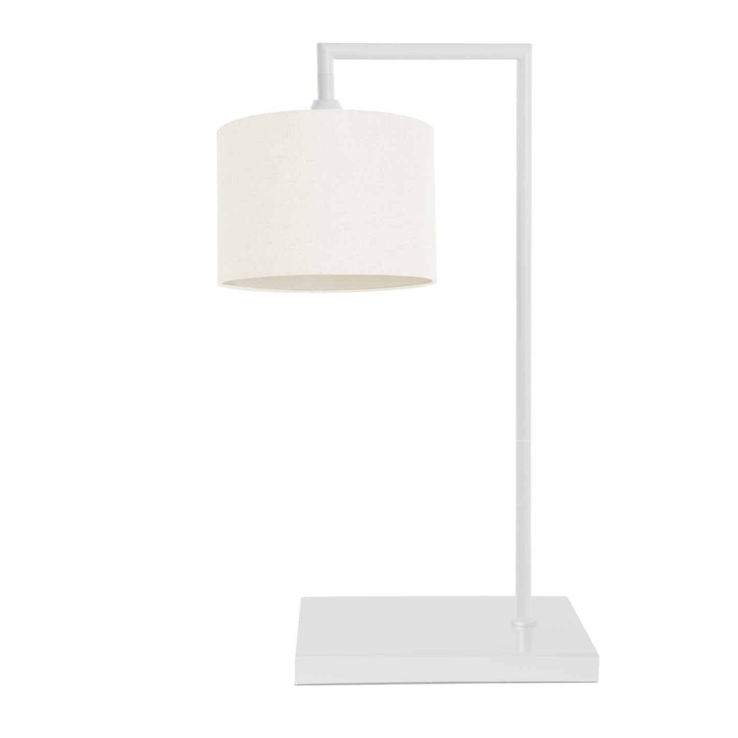 Murano Large White Table Lamp with Woven Hand Made Fabric Shade