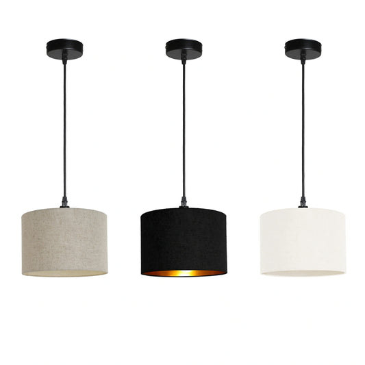 Murano 1 Light Pendant with Hand Made 25cm Fabric shade