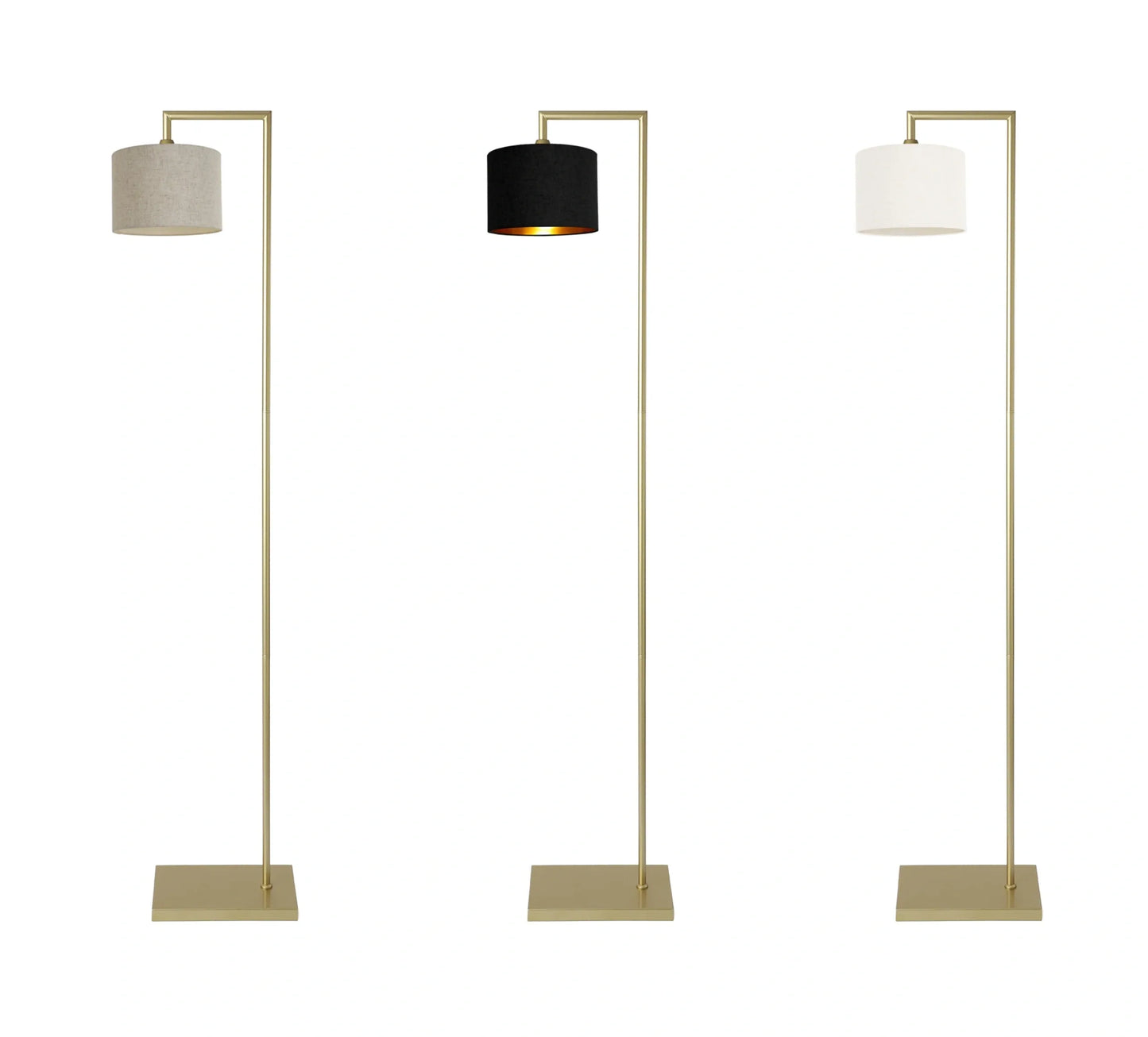 Murano Gold Floor Lamp with Woven Small Hand Made fabric Shade