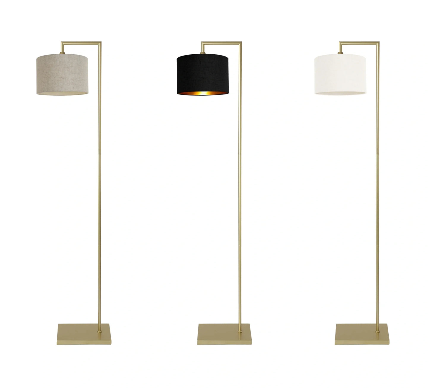 Murano Gold Floor Lamp with Woven Large Hand Made fabric Shade