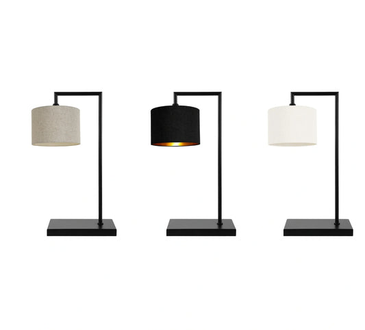 Murano Large Black Table Lamp with Woven Hand Made Fabric Shade