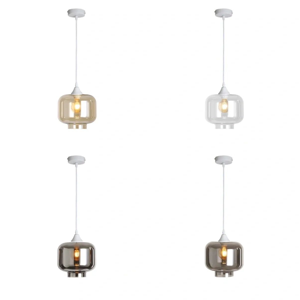 Murano 1 Light White Pendant Round shade
