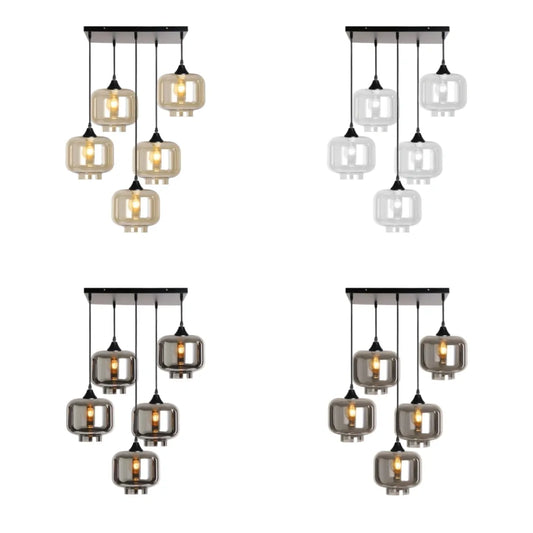 Murano 5 Light Pendant Round Shades