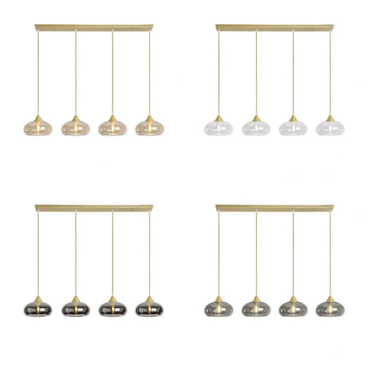 Murano 4 Light Gold Bar with Mushroom Glass shades