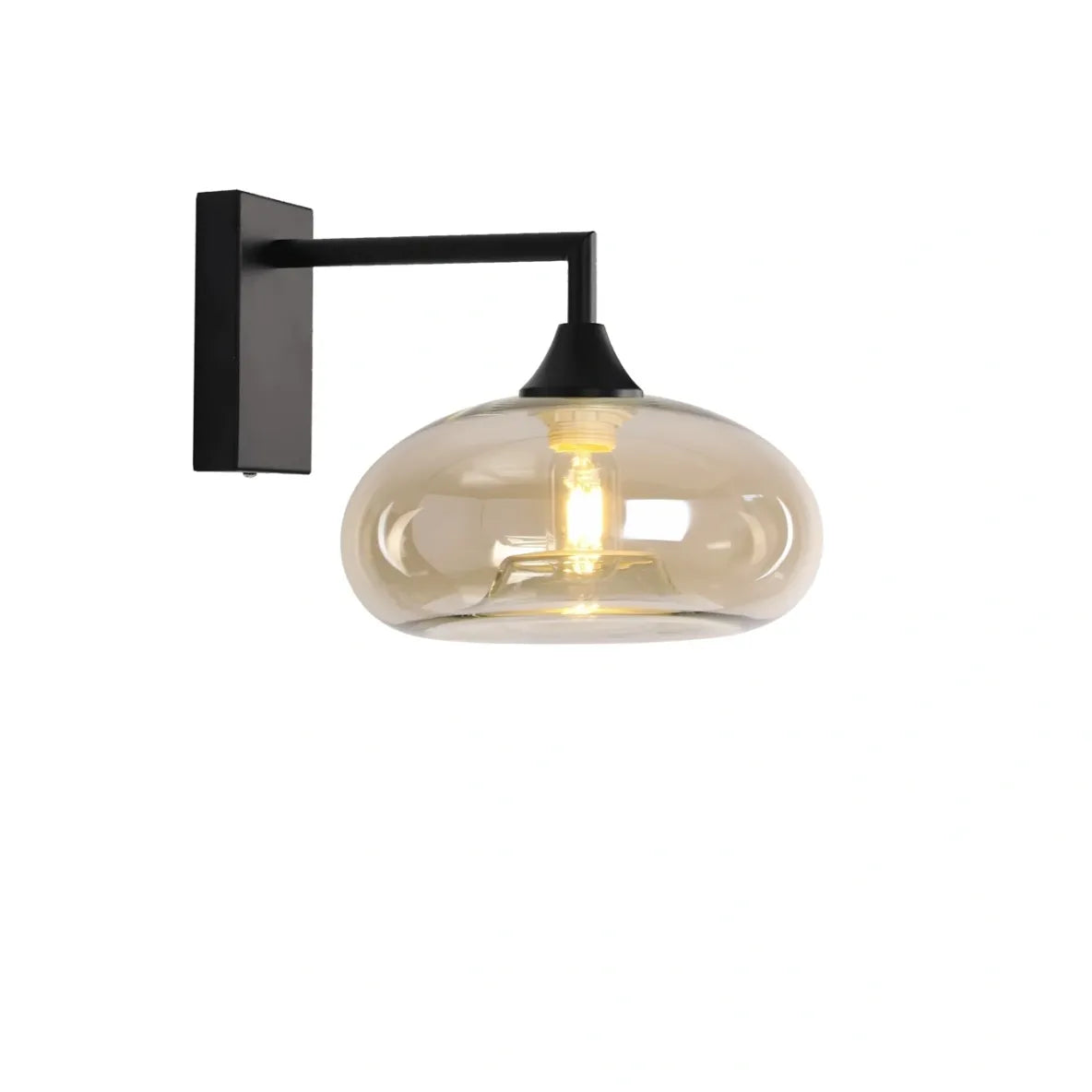 Murano Black Wall Light with Mushroom glass