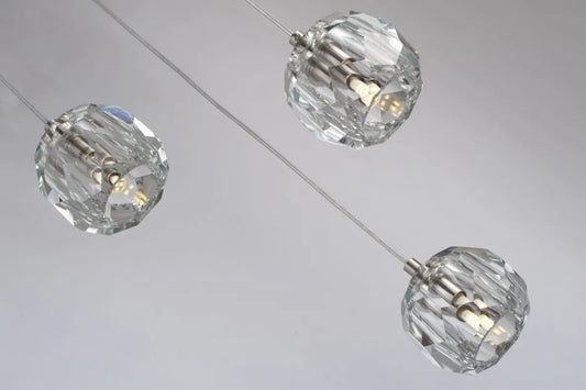 Burano Faceted Crystal Single pendant Satin Nickel