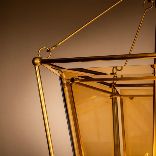 Venice 4 Light Amber Glass Lantern