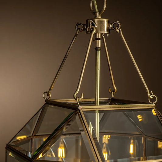 Venice Brass Square and Triangle Lantern